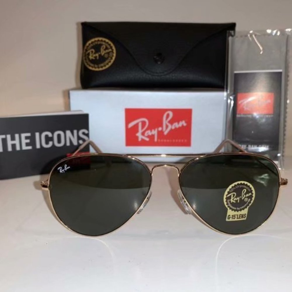 Ray-Ban 3025 Green Aviator Sunglasses 58mm